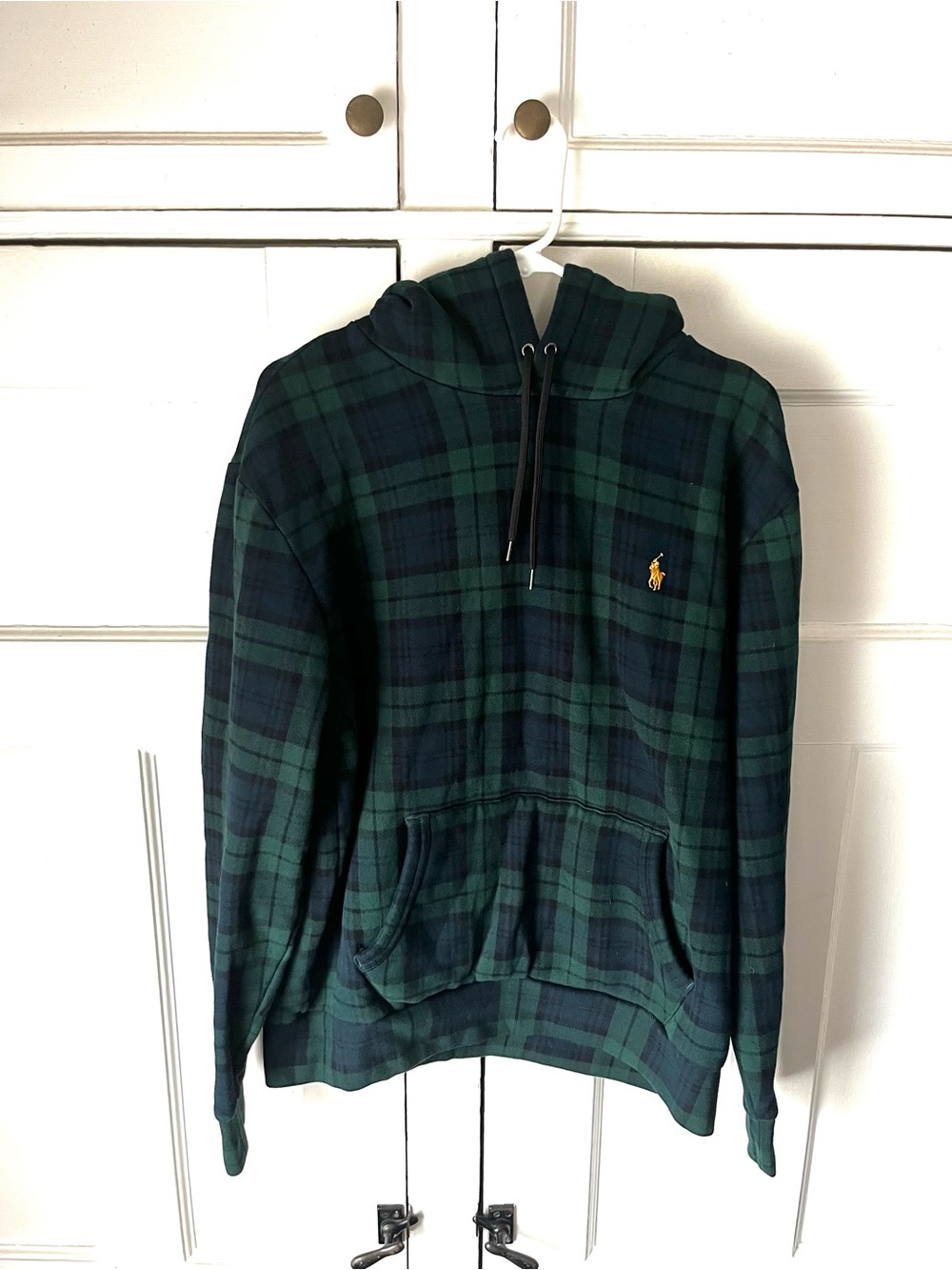 Polo by Ralph Lauren - Green & Navy Plaid Fleece Lined Sweatshirt - Men’s Size L